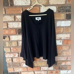 MM6 Maison Martin Margiela V neck Sweatshirt with draped sleeves